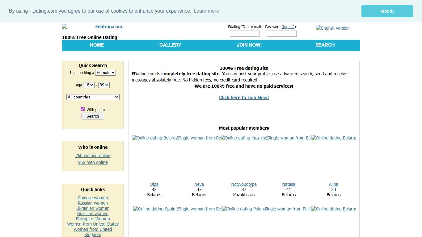 100% free dating site Fdating.com.